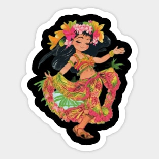 Ladies Hawaiian Sticker